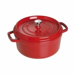Best Pirce ✨ Staub 4 Qt. Round Cocotte/Dutch Oven | Cherry Red ❤️