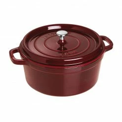 Coupon 💯 Staub 7 Qt. Round Cocotte/Dutch Oven | Grenadine 🔥