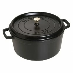 Discount ❤️ Staub 9 Qt. Round Cocotte/Dutch Oven | Matte Black 🎁