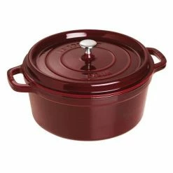 Budget ⌛ Staub 9 Qt. Round Cocotte/Dutch Oven | Grenadine 🎉