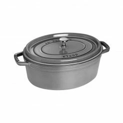 Outlet 🎁 Staub 7 Qt. Oval Cocotte/Dutch Oven | Graphite Grey 🥰