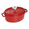 Flash Sale 🥰 Staub 5.75 Qt. Oval Coq Au Vin Cocotte/Dutch Oven | Cherry Red 😍 -Le Creuset Shop 1123106 1