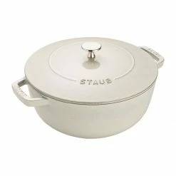 Flash Sale 👍 Staub 3.75 Qt Essential French Oven | White Truffle ⌛