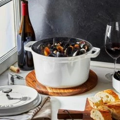 Promo 🎉 Staub 5 Qt Tall Cocotte | White 🔔 -Le Creuset Shop 12502402 ls 02