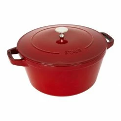 Deals ✔️ Staub Stackable Cocotte, Braiser, And Grill Pan With Lid | Cherry 👍 -Le Creuset Shop 14552606 01
