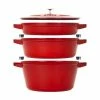 Deals ✔️ Staub Stackable Cocotte, Braiser, And Grill Pan With Lid | Cherry 👍 -Le Creuset Shop 14552606 05