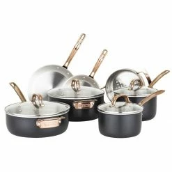 Coupon 👏 Viking 3 Ply Stainless 11-Piece Cookware Set | Black & Copper 💯