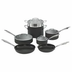 Coupon 😍 Cuisinart Dishwasher-Safe Anodized 11-Piece Nonstick Cookware Set 👏