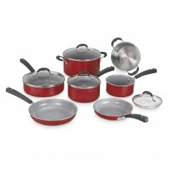 Discount ⌛ Cuisinart Advantage Ceramica XT 11-Piece Cookware Set | Red 💯
