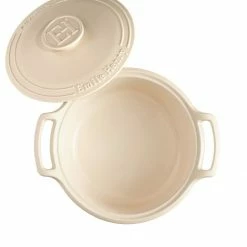 Outlet 🥰 Emile Henry 4-Quart Sublime Stewpot | Creme 🥰 -Le Creuset Shop 554740 sublime dutch oven top open