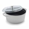 Deals ❤️ Staub 4 Qt. Round Cocotte/Dutch Oven With Glass Lid | White 🔥