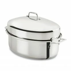 New 🤩 All-Clad Stainless Steel Covered Oval Roaster & Rack | 10 Qt. 🥰