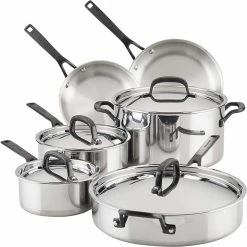 Buy 🔥 KitchenAid Non-Electrics KitchenAid Stainless Steel 5-Ply Cookware Set | 10-Piece ⌛