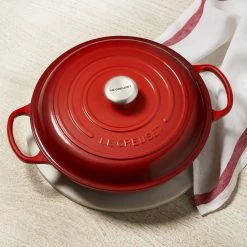 Best Sale 😉 Le Creuset 3.5 Qt. Signature Enameled Cast Iron Braiser With Stainless Steel Knob | Cerise/Cherry Red 🛒 -Le Creuset Shop cer3