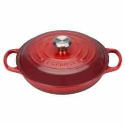 Buy ✨ Le Creuset 2.25 Qt. Signature Enameled Cast Iron Braiser With Stainless Steel Knob | Cerise/Cherry Red 🎉