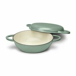 Discount 🔔 Cuisinart Chef's Classic Enameled Cast Iron 2-in-1 Multipurpose Set | Sage Green 😀