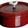 Best Sale 🎁 Staub 5.75 Qt. Oval Coq Au Vin Cocotte/Dutch Oven | Grenadine 🎁 -Le Creuset Shop coq au vin cocotte 4 25qt grenadine 9 compressed 1