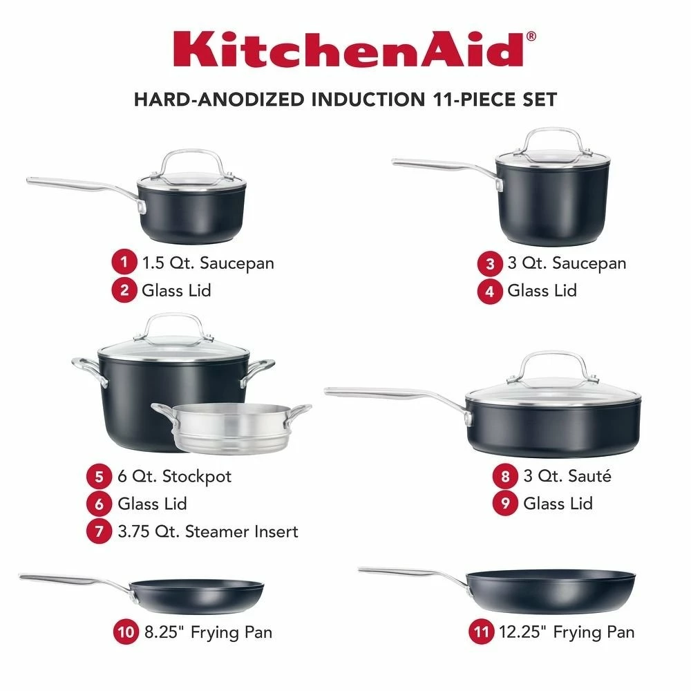Buy ✔️ KitchenAid Non-Electrics KitchenAid Hard Anodized Induction Cookware Set | 11-Piece ⭐ 7 Buy ✔️ KitchenAid Non-Electrics KitchenAid Hard Anodized Induction Cookware Set | 11-Piece ⭐ - Image 5
