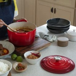 Budget 🌟 Le Creuset 5.25 Qt. Signature Deep Oven | Cerise 🔥 -Le Creuset Shop do cerise ls