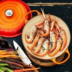 Brand new 🧨 Le Creuset 3.5 Qt. Signature Enameled Cast Iron Braiser With Stainless Steel Knob | Flame Orange 🤩 -Le Creuset Shop flame2