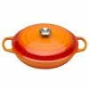 Wholesale 🔥 Le Creuset 2.25 Qt. Signature Enameled Cast Iron Braiser With Stainless Steel Knob | Flame Orange 😀