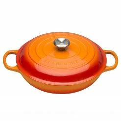 Wholesale 🔥 Le Creuset 2.25 Qt. Signature Enameled Cast Iron Braiser With Stainless Steel Knob | Flame Orange 😀