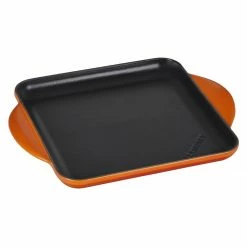 Top 10 🥰 Le Creuset 9.5" Square Signature Enameled Cast Iron Griddle Pan | Flame Orange 😍