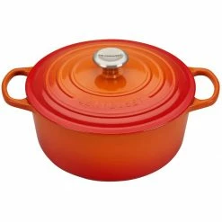 Outlet ⌛ Le Creuset 5-Piece Signature Cookware Set With Stainless Steel Knobs | Flame Orange 🎁 -Le Creuset Shop frenchoven1