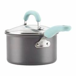 New 🔔 Rachael Ray 11-Piece Hard Anodized Cookware Set | Light Blue 🎉 -Le Creuset Shop hardblue7