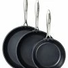 Budget 🔔 Kyocera Ceramic Non-Stick 3pc Fry Pan Set - 8", 10" & 12" 🥰 -Le Creuset Shop kyocera ceramic non stick 3pc fry pan set cfp3pcset
