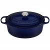 Deals 🌟 Le Creuset 6.75 Qt. Oval Signature Dutch Oven With Stainless Steel Knob | Indigo Blue ⌛