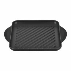 Hot Sale 🛒 Le Creuset 9.5" Square Signature Enameled Cast Iron Grill Pan | Licorice 🌟
