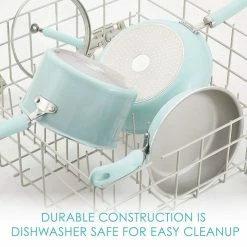 Top 10 ⌛ Rachael Ray 13-Piece Enameled Cookware Set | Light Blue Shimmer 🧨 -Le Creuset Shop lightbluecook3