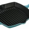 Buy ⭐ Le Creuset 10.25" Square Signature Cast Iron Grill Skillet | Caribbean Blue ✔️ -Le Creuset Shop ls2021 2617 lecreuset 10.25 signature square grill skillet caribbean blue