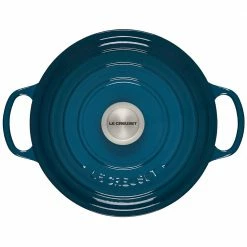 Best Pirce 😀 Le Creuset 4.5 Qt. Round Signature Dutch Oven With Stainless Steel Knob | Deep Teal 💯 -Le Creuset Shop ls2501 247dss 3