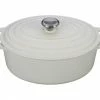 Best Pirce ✨ Le Creuset 6.75 Qt. Oval Signature Dutch Oven With Stainless Steel Knob | White 🥰 -Le Creuset Shop ls2502 3116ss oval french oven signature 6.75 quart white