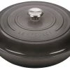 Wholesale 💯 Le Creuset 5 Qt. Signature Enameled Cast Iron Braiser With Stainless Steel Knob | Oyster Grey 🌟 -Le Creuset Shop ls2532 327fss le creuset 5 qt braiser oyster grey