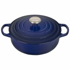 Hot Sale ⭐ Le Creuset 3.5 Qt. Signature Enameled Cast Iron Sauteuse With Stainless Steel Knob | Indigo Blue ⭐