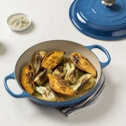 Best Pirce 🛒 Le Creuset 3.5 Qt. Signature Enameled Cast Iron Braiser With Stainless Steel Knob | Marseille Blue ⌛ -Le Creuset Shop mars 1