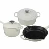 Wholesale 🎉 Le Creuset 5-Piece Signature Cookware Set With Stainless Steel Knobs | White ⌛ -Le Creuset Shop ms1605 16ss le creuset 5 piece signature set white