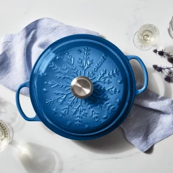 Promo 🛒 Le Creuset 2.25 Qt. Signature Braiser With Stainless Steel Knob | Noel (Marseille Blue) 💯 -Le Creuset Shop noel1