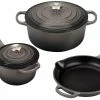 New 🛒 Le Creuset 5-Piece Signature Cookware Set With Stainless Steel Knobs | Oyster Grey 😀 -Le Creuset Shop oyster 5 piece signature cookware set ms1605 7fss
