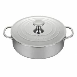 Promo 🔔 Le Creuset 4.5 Qt. Tri-Ply Stainless Steel Rondeau With Lid 🎁