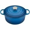Budget ⭐ Le Creuset 5.5 Qt. Round Signature Cast Iron Dutch Oven With Stainless Steel Knob | Marseille Blue ⌛