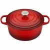 Flash Sale 😀 Le Creuset 5.5 Qt. Round Signature Cast Iron Dutch Oven With Stainless Steel Knob | Cerise/Cherry Red 🥰 -Le Creuset Shop rs10297 ls2501 2667
