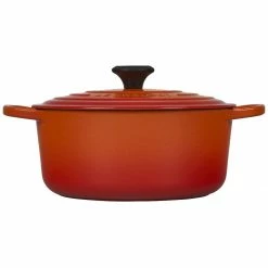 Cheapest ⭐ Le Creuset 5.5 Qt. Round Signature Cast Iron Dutch Oven | Flame Orange 💯