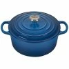 Flash Sale 👍 Le Creuset 3.5 Qt. Round Signature Dutch Oven With Stainless Steel Knob | Marseille Blue 👍 -Le Creuset Shop rs11191 ls2501 2259ss 1