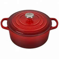 Coupon 🔔 Le Creuset 3.5 Qt. Round Signature Dutch Oven With Stainless Steel Knob | Cerise/Cherry Red 🌟