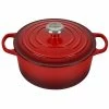 Brand new 🤩 Le Creuset 4.5 Qt. Round Signature Dutch Oven With Stainless Steel Knob | Cerise/Cherry Red ✔️ -Le Creuset Shop rs11207 ls2501 2467ss