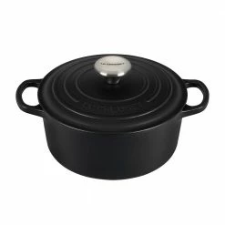Promo 🔥 Le Creuset 3.5 Qt. Round Signature Dutch Oven With Stainless Steel Knob | Licorice ✔️